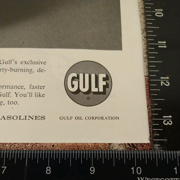 Gulf Oil Corp - Carbon bits on Fingertip - Fuel Quality - Vtg 1961 PRINT AD - Picture 7 of 10